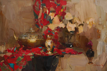 натюрморт с красной драпировкой Волкова Елена